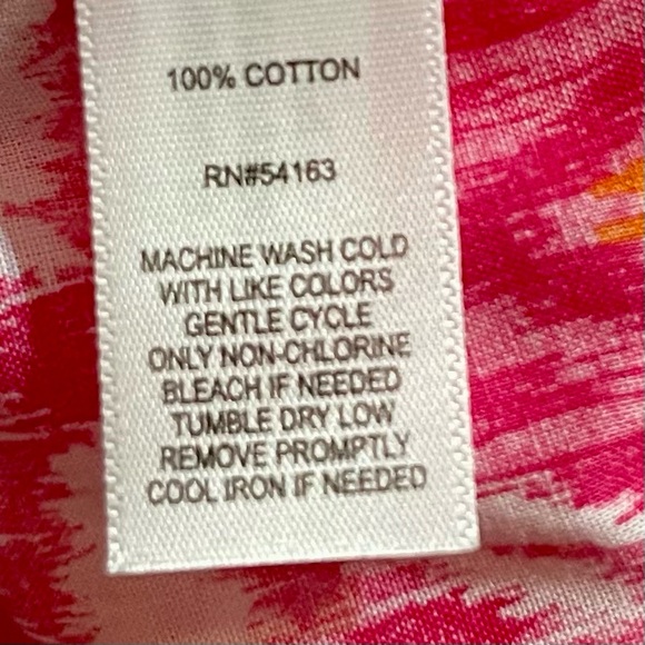 NWT Marc New York Pink Ikat Print 100% Cotton Button-Front Top MISSES SIZE XL - Picture 10 of 10